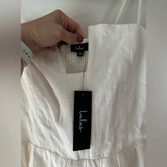 NWT Lulu’s Simplicity and Sweetness White Sleeveless Tiered Midi Dress Wedding - Picture 12 of 15